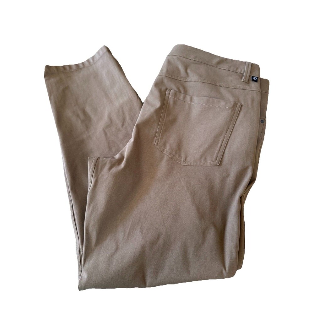 7 Diamonds Pants Mens 36x30 Slim Fit Brown Infinity Chino Straight Golf